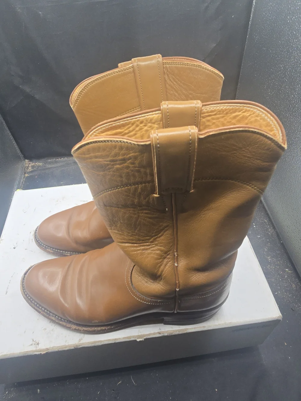 Justin Boots‎ Brown Leather Ankle Cowboy Booties